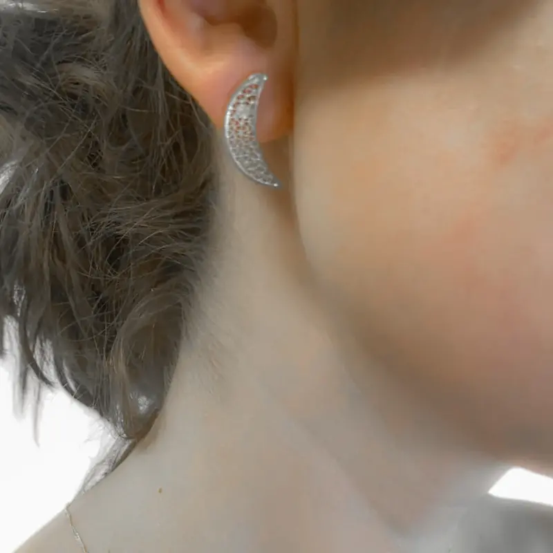 Juego aros, dije, cadena y colgante Luna